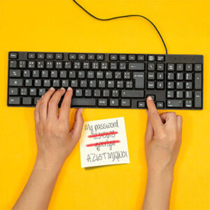 keyboard and password notes image